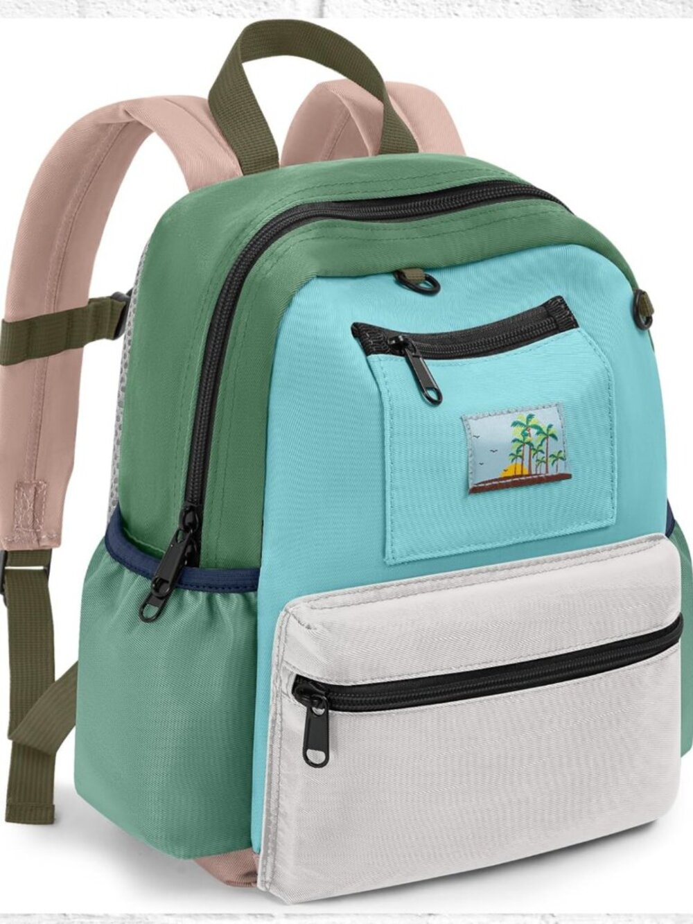 NWOT! Cute Small Backpack with Color Block Design and Padded Mesh Back